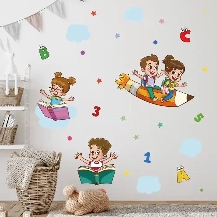 Autocollant mural de livre de lecture de bébé
