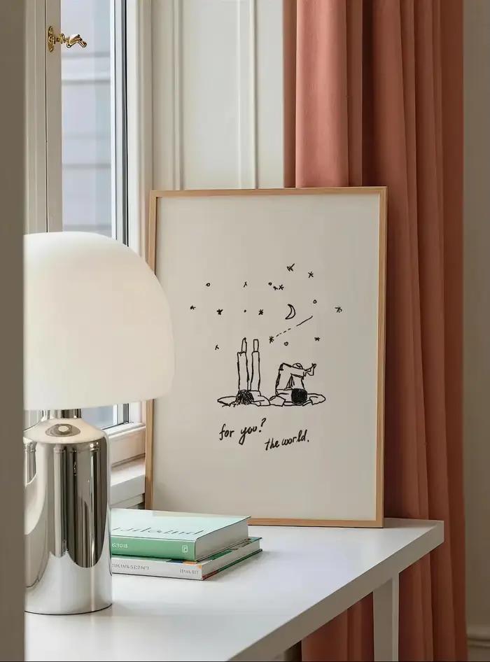 Art mural vertical neutre dessiné à la main pour vous