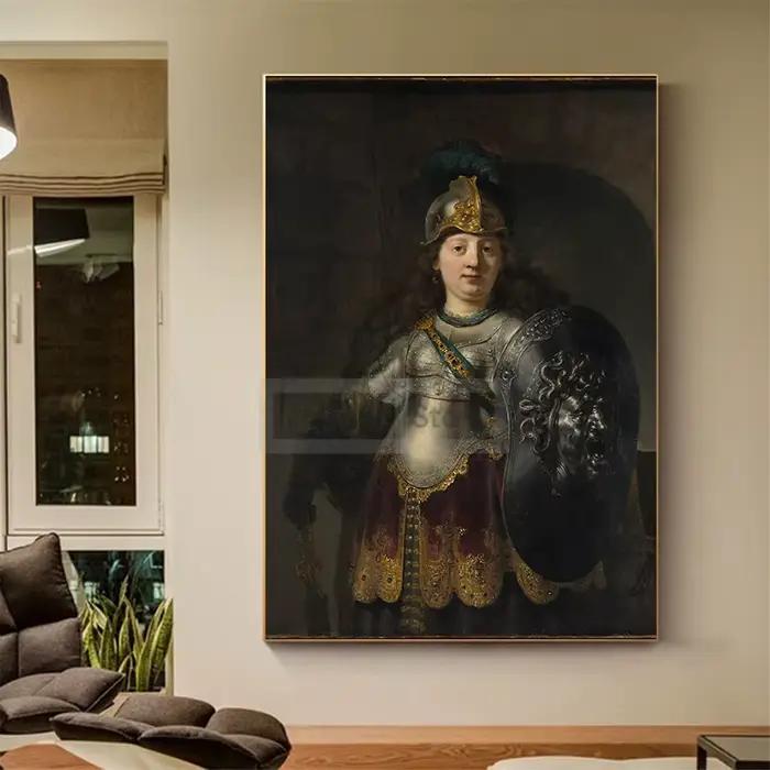Affiche de peinture sur toile du célèbre peintre baroque néerlandais Rembrandt nous-mêmes