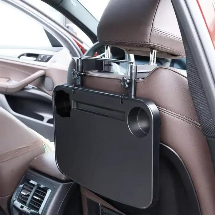Table de voiture pliable, plateau de voiture pour volant de voiture, Table de voyage avec rainure de tasse de boisson pour ordinateur portable et tablette