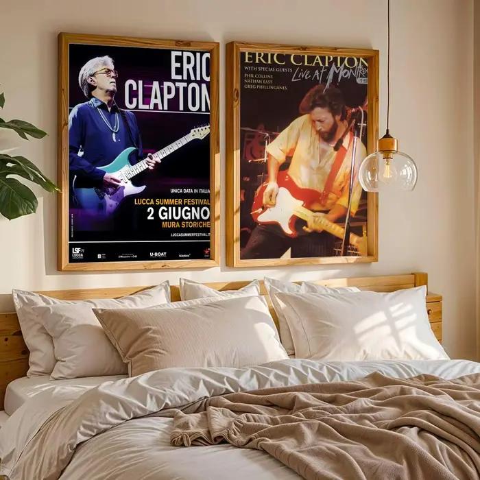 Affiche Singer E-Eric C-Clapton, autocollants muraux imperméables, décor mural amovible pour salon et chambre à coucher