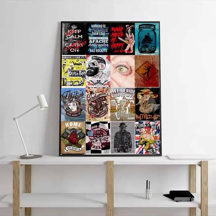 Kit de 30 affiches murales rétro sur le thème de la pop culture