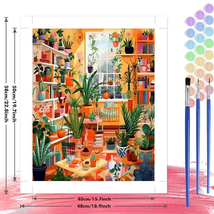 Kits de peinture par numéros de Jungle d'intérieur avec fenêtres solaires