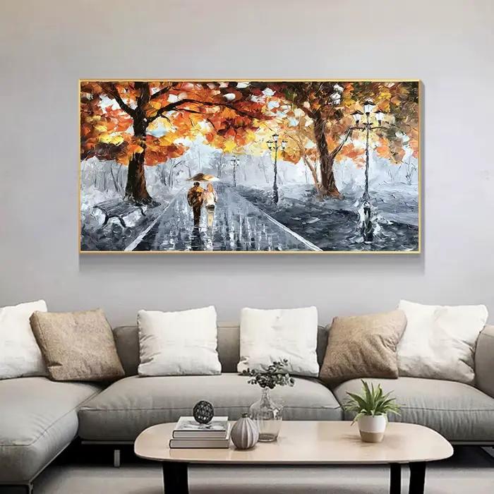 Peinture à l'huile de forêt peinte à la main
