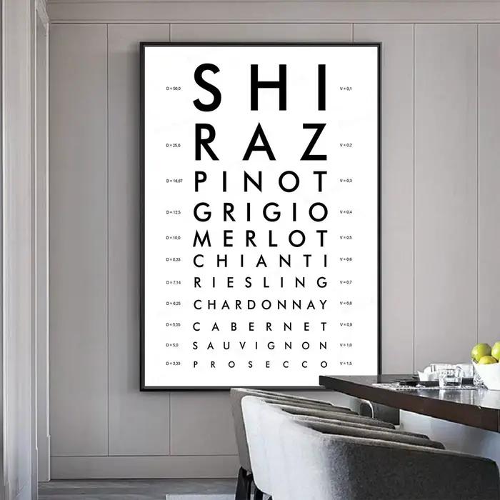 Affiche vintage sur toile avec motif breveté de vin