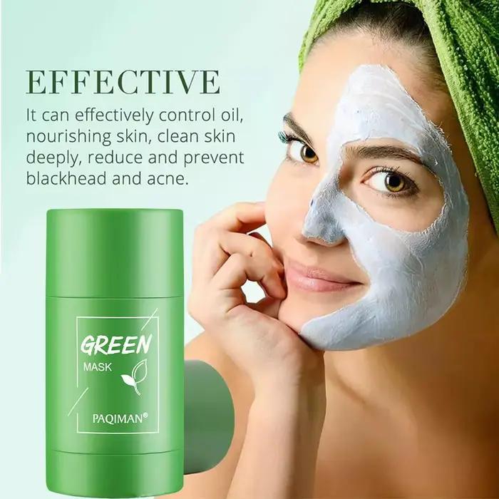 Masque nettoyant au thé vert pour le visage, masque nettoyant, rétrécissement des pores, lissage, soins de la peau, hydratant, nettoyage en profondeur, soins de la peau