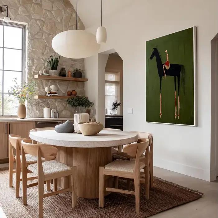 Peinture d'art équestre neutre pour la décoration intérieure