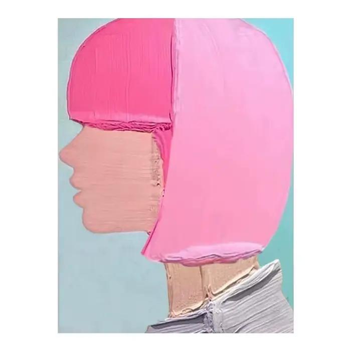 Mur de peintures à l'huile abstraites de femme