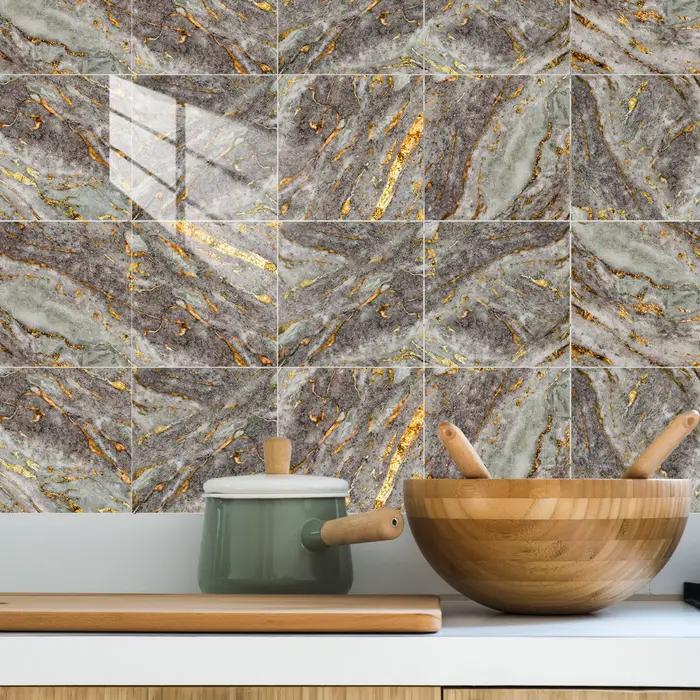 Papier peint adhésif pour carrelage mural-autocollant de sol en cristal texturé imperméable résistant à l'usure