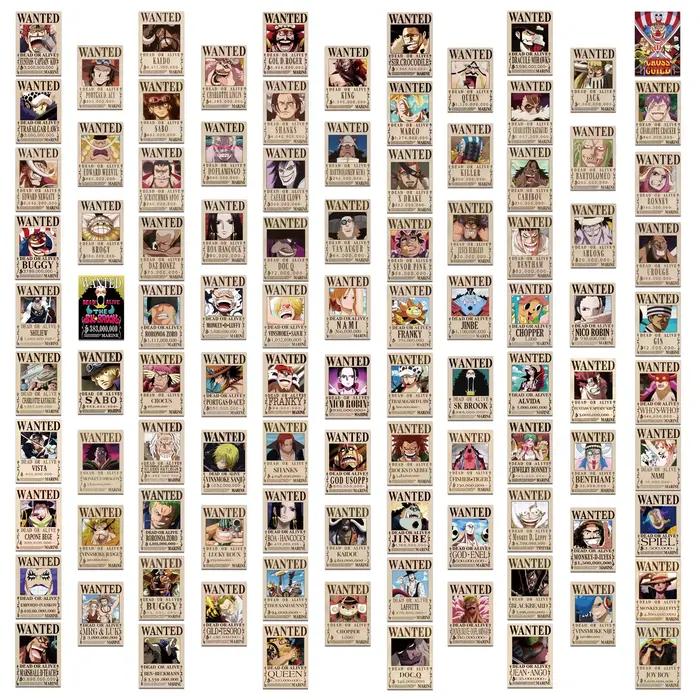 10/50/100PCS Autocollants Anime One Piece Wanted Poster Luffy Graffiti pour Téléphone