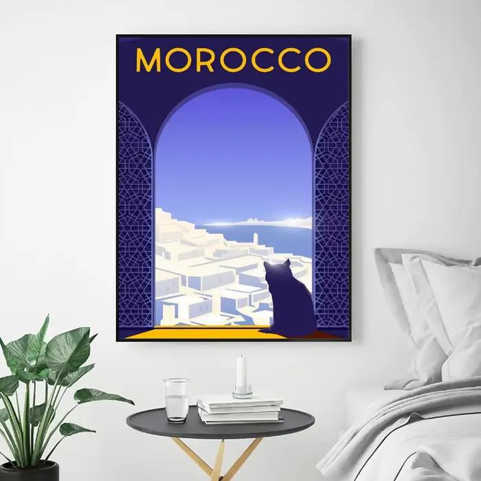Affiche sur toile d'art de voyage marocain