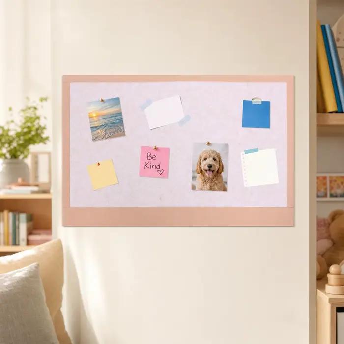 Tableau d'affichage rectangulaire en feutre de 0,9 cm d'épaisseur, panneau mural auto-adhésif en feutre doux pour salon et chambre à coucher