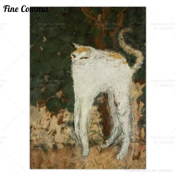 Affiche Vintage du chat blanc Pierre Bonnard