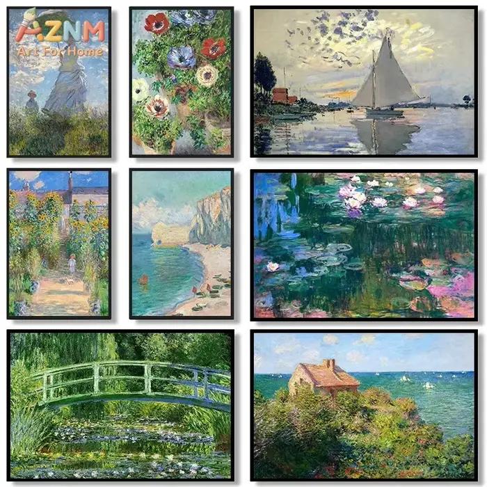 Affiches et impressions sur toile de paysages de jardin classiques de Claude Monet