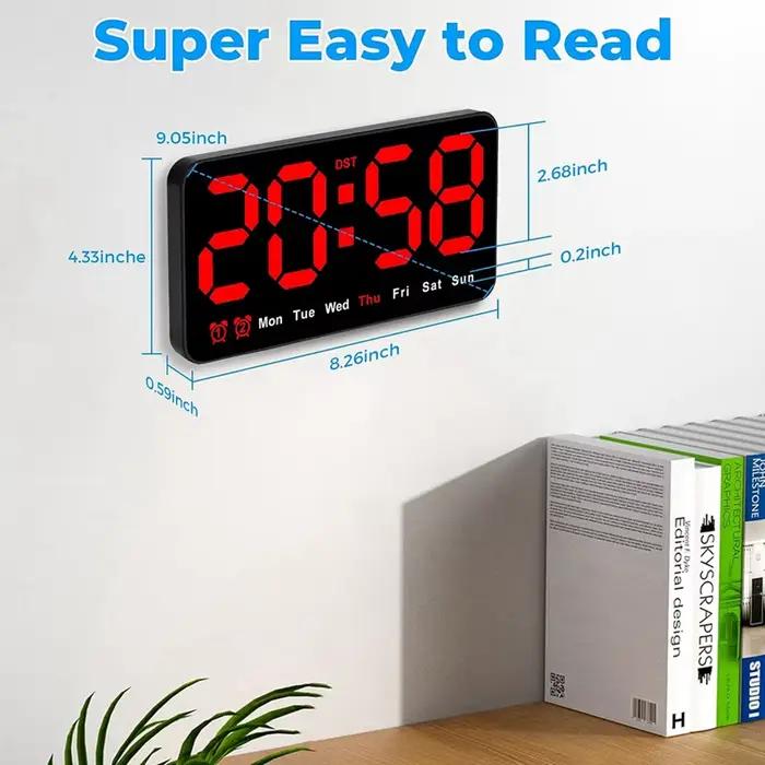 Horloge murale numérique à LED