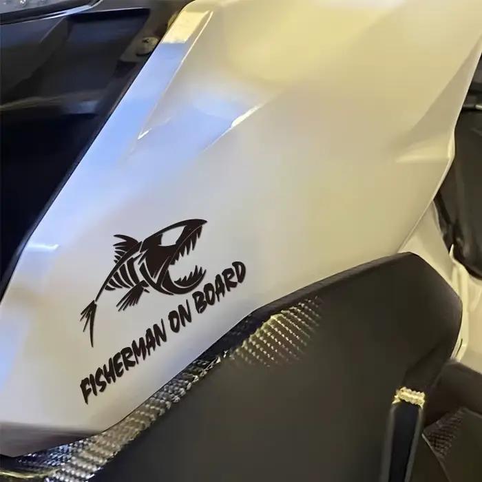 Autocollants de pêcheur de poisson squelette sur bateau, créatifs et amusants pour les fans et les amoureux de dessins animés, de haute qualité pour voitures, camions, motos et ordinateurs portables