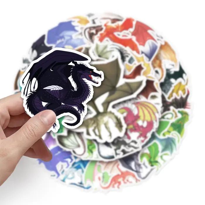 10/30/50 autocollants créatifs de dessins animés de dragons maléfiques