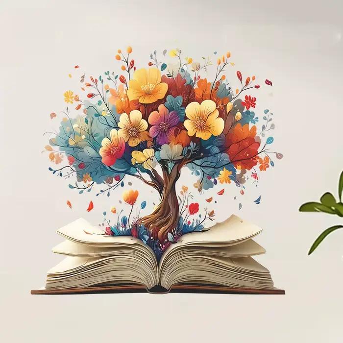 Les autocollants muraux fleurs et arbres du livre conviennent à la décoration murale dans le bureau. Ces