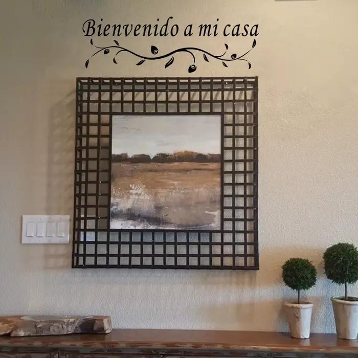 Autocollant mural espagnol « Bienvenido a mi casa » pour la décoration de la maison