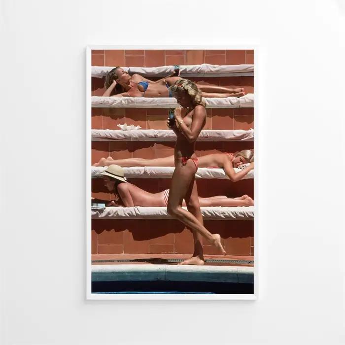 Schlankes tablier Marisa Berenson impression affiche plage piscine toile peinture maison chambre salon décor Cuadros