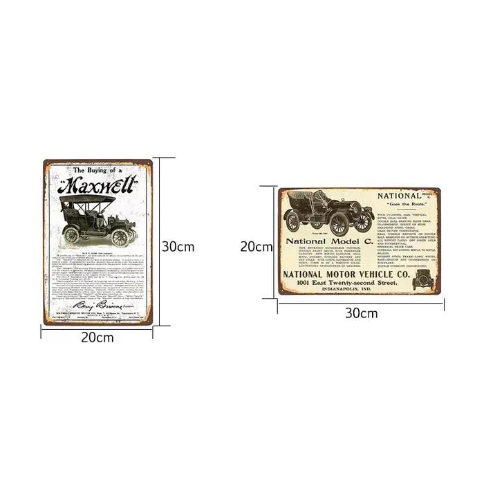 Affiche de Voiture Vintage en Métal