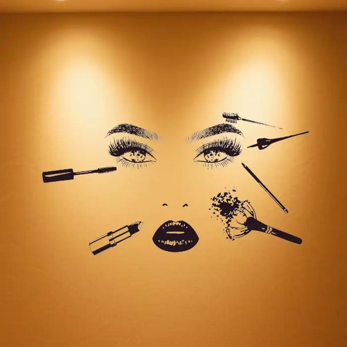 Autocollant mural de maquillage