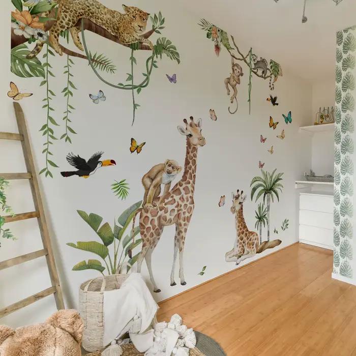 Grand autocollant mural animaux de la forêt