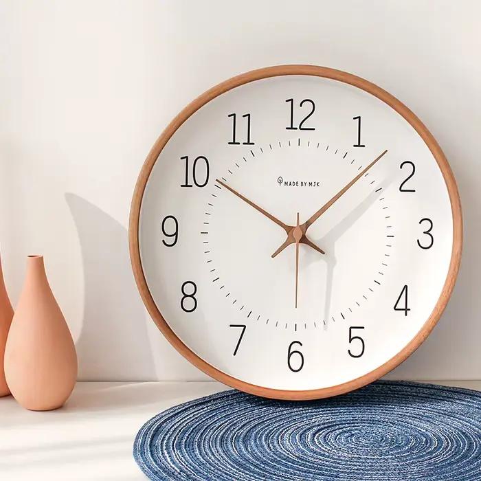 Salon moderne horloge murale en bois chambre maison décoration