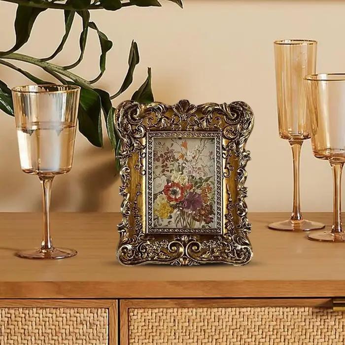 Cadre Photo Floral en relief