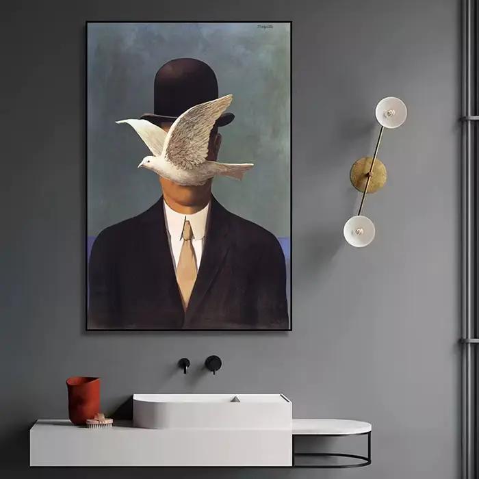 Rene Magritte-Peinture sur Toile avec Surréalisme