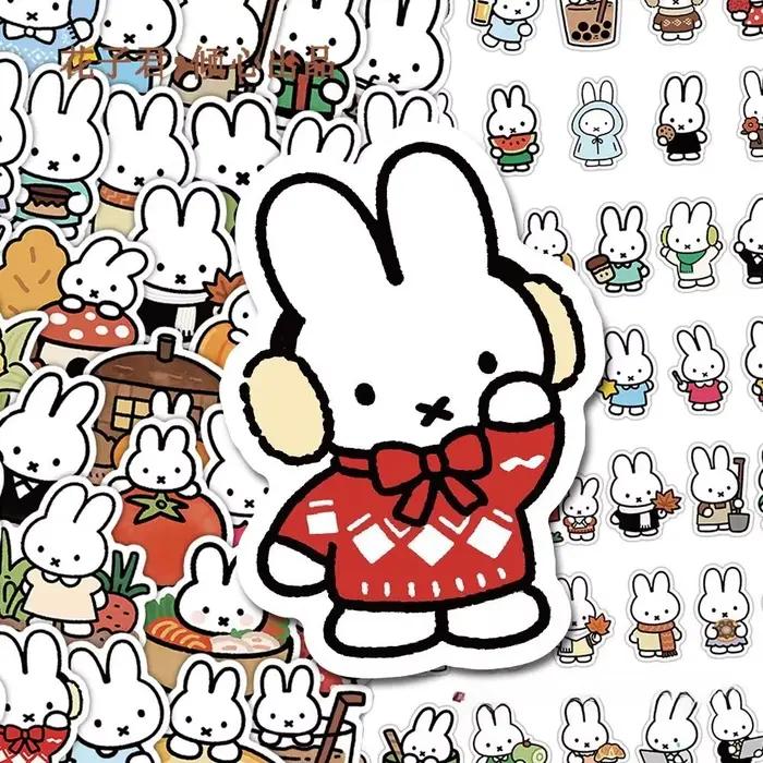 Autocollants décoratifs bidimensionnels créatifs et mignons à l'effigie de Miffy