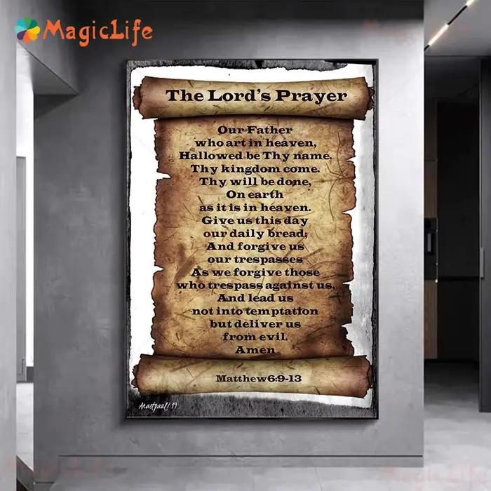 Impression d'affiche d'art de prière de la psaume 91. "Psalm 91" écriture mur Art toile peinture maison