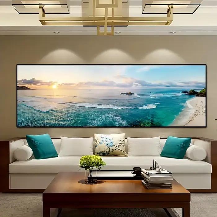 Toile d'art de mer de paysage naturel de grande taille
