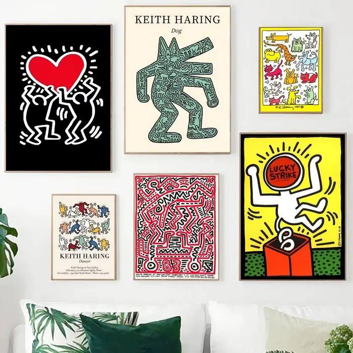 Affiche autocollante DIY K-Keith Art H-Haring pour artiste peintre de rue