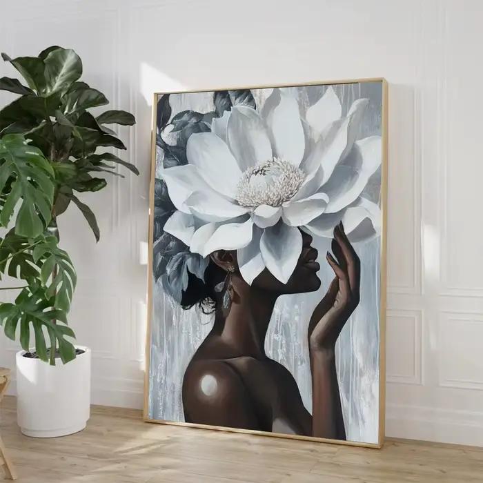 Affiche de femme victorienne avec couronne de fleurs