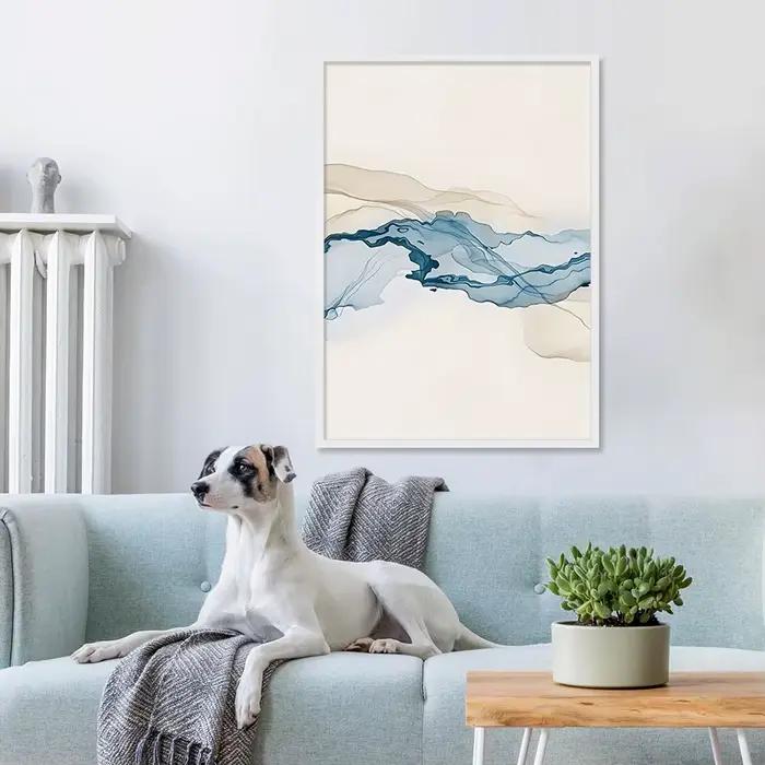 Affiches abstraites modernes Beige bleu
