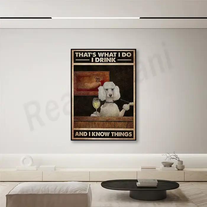 Affiche rétro caniche, c'est ce que je fais