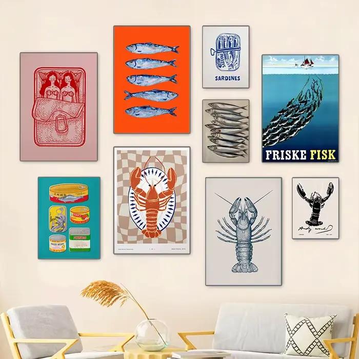 Affiche d'animaux marins
