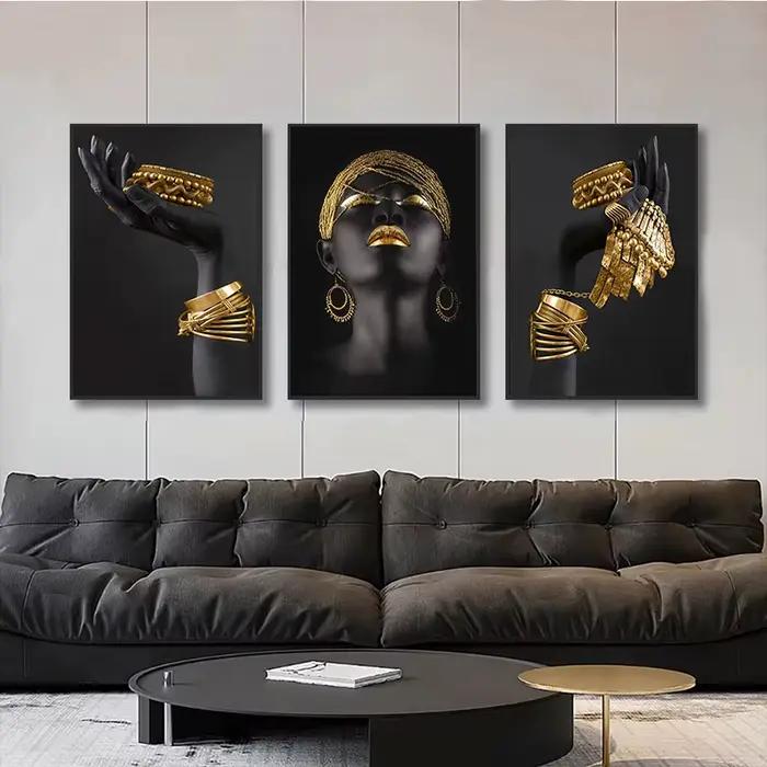 Affiches d'art mural de femme africaine et imprimés