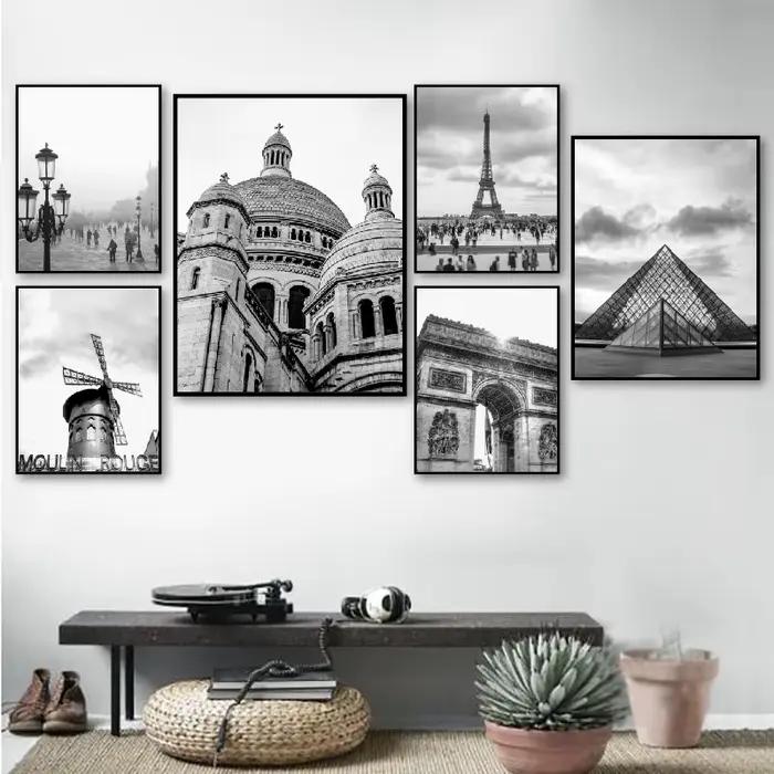 Affiche de photographie de paysage de ville de France