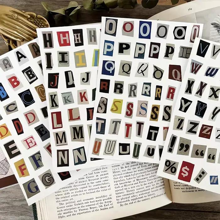Autocollants de lettres de l'alphabet vintage