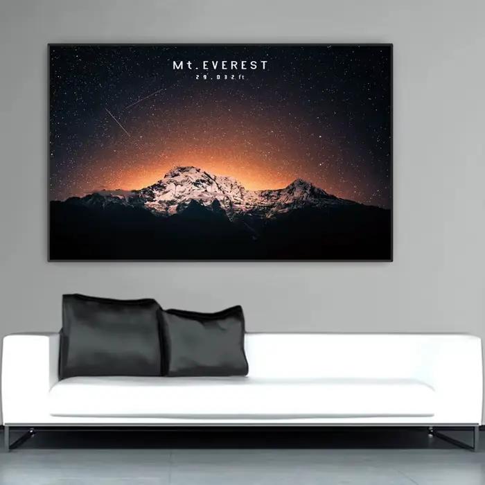 Affiche murale imprimée de montagne du monde