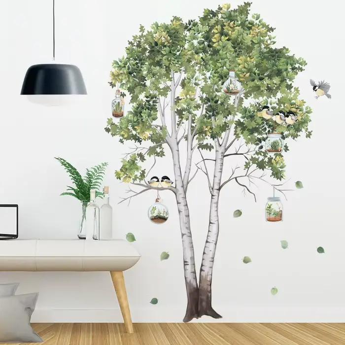 Grands autocollants muraux d'arbre nordique