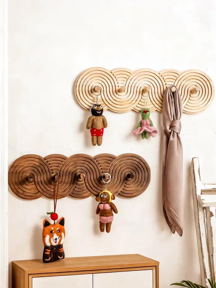 Crochets muraux en bois style Boho