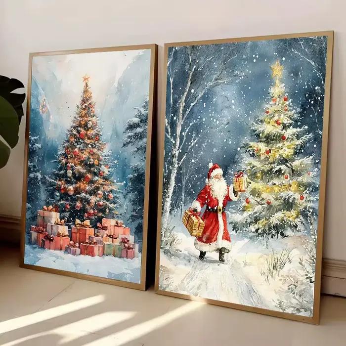 Affiche de noël Vintage imprimée pour salon