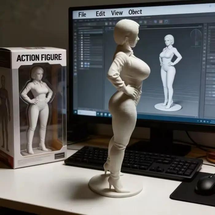 Sculpture féminine blanche imprimée en 3D