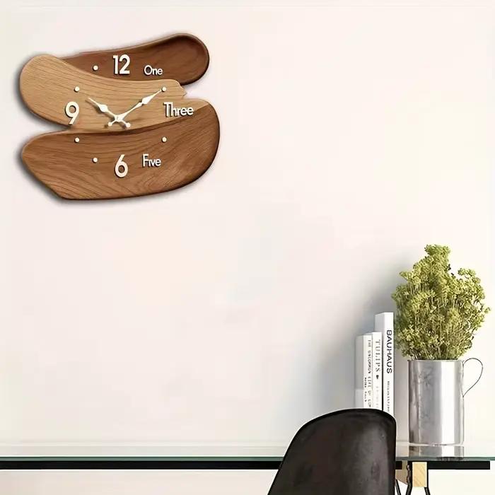 1 pièces horloge murale en bois maison salon décor fond mur