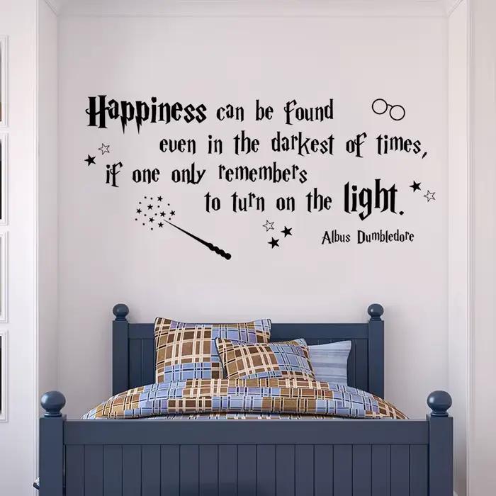 Le bonheur peut être trouvé citation autocollant Mural vinyle intérieur décor à la maison dessin animé chambre d'enfants