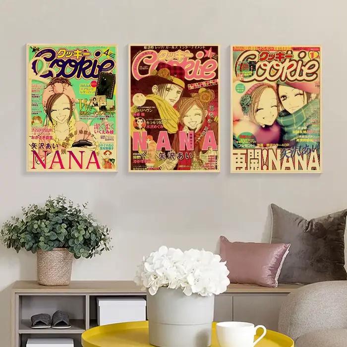 Affiches d'anime chaudes NANA rétro papier Kraft autocollant Poste 2021 arrivées Bar café décor nostalgie cadeau impressions drôles peintures murales