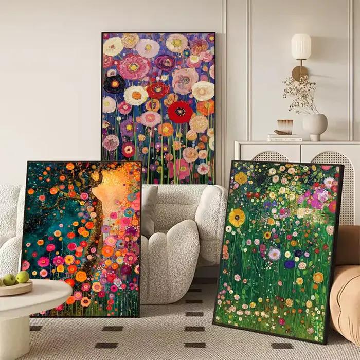 G-Gustav Klimt nuit étoilée peinture calligraphie toile affiche chambre maison décoration murale